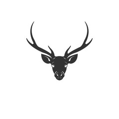 Vector image of an Deer black and white. design style. animal. art. symbol. logo. Illustrator. on white background. Mammals