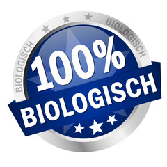 Button with Banner 100% biologisch (in german)