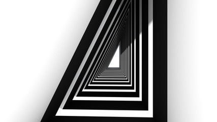 Obraz premium 3d render of abstract triangle shape in tunnel background