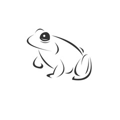 Vector image of an Frog black and white. design style. animal. art. symbol. logo. Illustrator. on white background