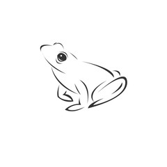 Vector image of an Frog black and white. design style. animal. art. symbol. logo. Illustrator. on white background