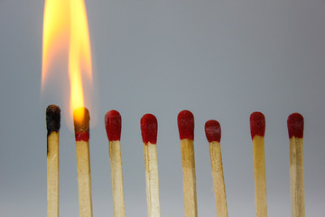 matches on black background