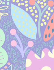 Modern abstract bright floral background with hand drawn texture.