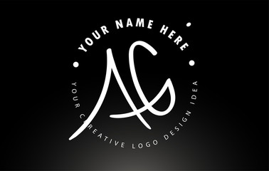 AG Handwritten Letters Logo Design with Circular Letter Pattern. Creative Handwritten Signature Logo Icon