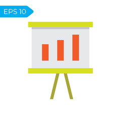 Chart flat minimalist vector icon for business and finance