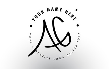 AG Handwritten Letters Logo Design with Circular Letter Pattern. Creative Handwritten Signature Logo Icon - obrazy, fototapety, plakaty