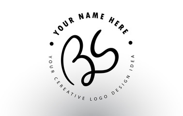 BS Handwritten Letters Logo Design with Circular Letter Pattern. Creative Handwritten Signature Logo Icon