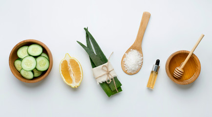 Natural Ingredients for Homemade Oat Body Face Scrub Salt