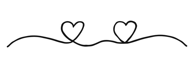 Heart Valentine's Day swash hand painted with brush and ink