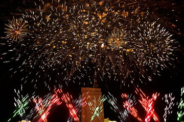 fireworks in the night sky.