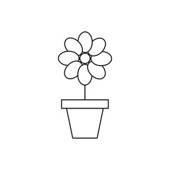 Flower in a pot outline icon. Symbol, logo illustration for mobile concept and web design.