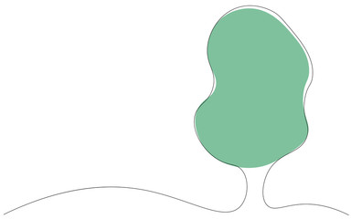 Tree continuous line drawing vector illustration