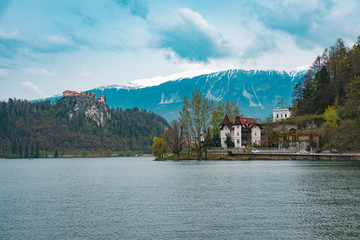 Lake Bled Slovenia Castle Landscape