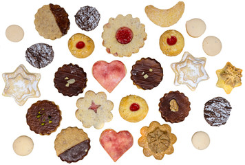 colorful mix of homemade christmas cookies biscuits