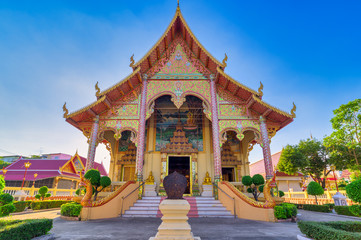 Bang Na, Bangkok / Thailand / January 04, 2020 : Wat Wachiratham Sathit Worawihan. Great little temple in the heart of a Bangkok community.
