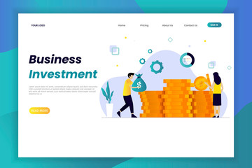 Business investment landing page website. This design can be used for websites, landing pages, UI, mobile applications, posters, banners