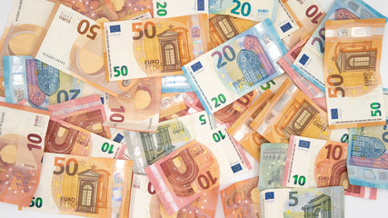 Euro Geld Scheine Bargeld Vollbild - obrazy, fototapety, plakaty