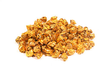 Fake gold scraps into small pieces, made by yourself.