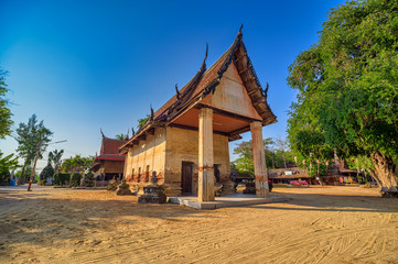 Mueang Phetchaburi District, Phetchaburi / Thailand / December 30, 2019 : Wat Na Prom, The temple that holds 300 years With the head of the Lord Buddha.