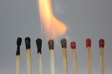 match on fire