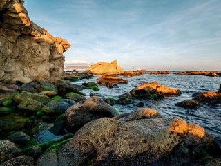 Dangerous rocks at the coast of the straight of Gibraltar near Algeciras, Spain