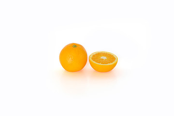 oranges on white background
