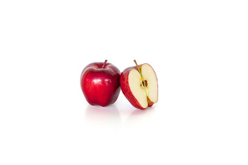 red apple on white background