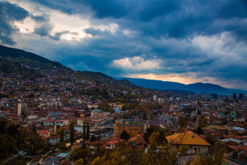 Fototapeta na wymiar View of the old town of Sarajevo,Bosni anad Herzegovina.