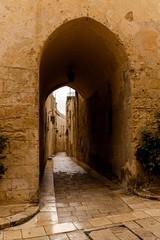 Fototapeta na wymiar Vertical Mdina Narrow Walking Paths, Malta