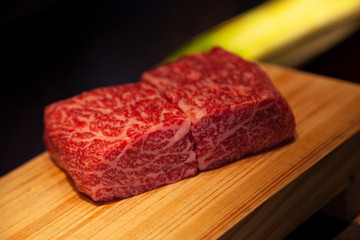 Kobe Beef Wagyu roh, traditionelles japanisches Essen