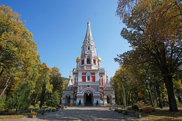 Naklejka premium Shipka Memorial Church or Shipka Monastery is a Bulgarian Orthodox church