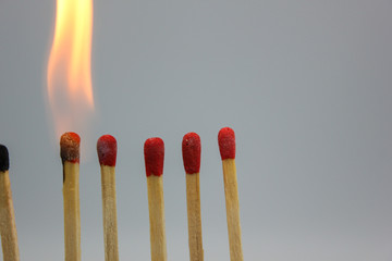 matches on black background
