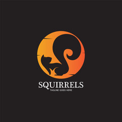creative squirrel animal logo design icon symbol illustration-vector