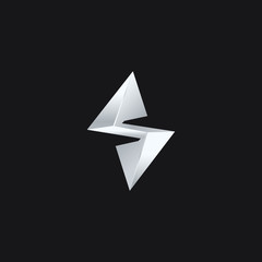 3d metallic letter S initial logo mark vector template © Anjar G
