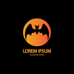 bat vector icon logo template