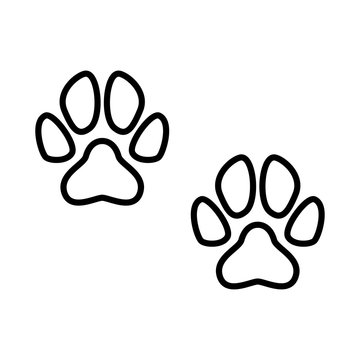 Paw dog icon vector simple design