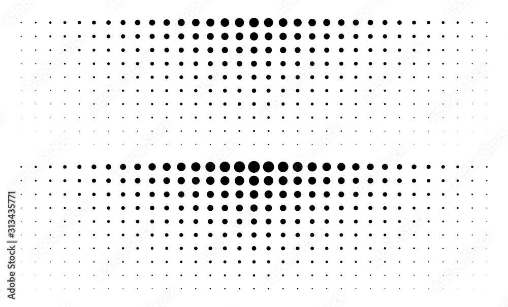 Wall mural set of gradient halftone dots backgrounds. horizontal templates using halftone dots pattern. vector 