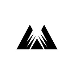 Abstract Mountain Logo. Top of the mountain in the form of letter M. 