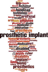 Obraz premium Prosthetic implant word cloud