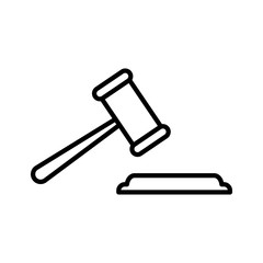 Judge gavel icon vector simple design