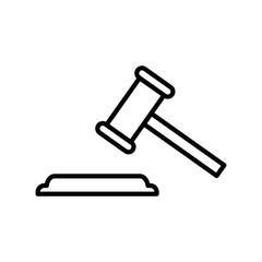 Judge gavel icon vector simple design