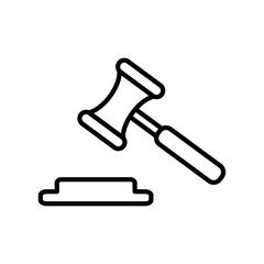 Judge gavel icon vector simple design
