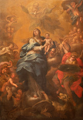 Fototapeta premium CATANIA, ITALY - APRIL 8, 2018: The painting of Madonna in the church Chiesa di Sant'Agata la Vetere by Paolo Ferro Vaccaro (1851).