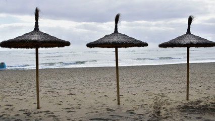 umbrella on the beach on a sunny day