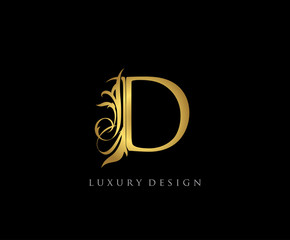 Golden D Luxury Logo Icon, Classy D Letter Logo Design.