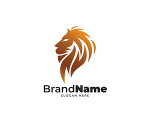 lion head logo design vector