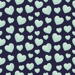 Seamless watercolor hearts pattern. Creative abstract texture for wedding invitation, card for