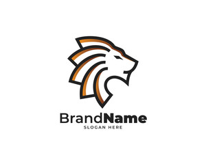 lion head logo design vector