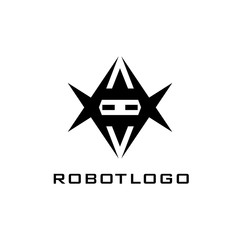  icon robot abstract, concept illustration in flat style design.