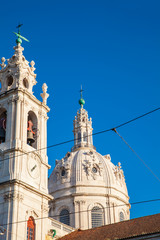 Fototapeta premium Detail of the Estrela Basilica or the Royal Basilica and Convent of the Most Sacred Heart of Jesus in Lisbon